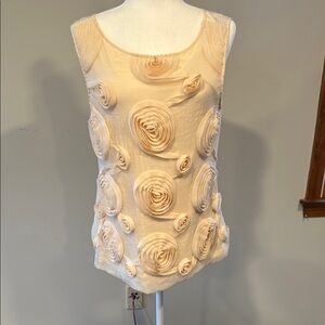 Elegant Cream Sleeveless Top